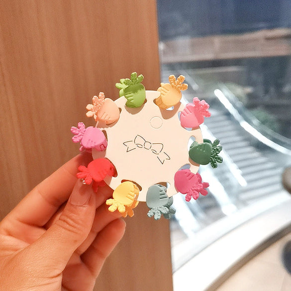 Cute Candy Color Floral Resin Hair Grip Clip Sweet Princess Style Painted Plastic Hair Accessory For Women And Girls