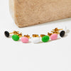 Cute Candy Colored Geometric Stainless Steel Mini Stud Earrings With Electroplating Treatment And Small Beans Ball Design