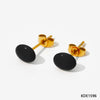 Cute Candy Colored Geometric Stainless Steel Mini Stud Earrings With Electroplating Treatment And Small Beans Ball Design