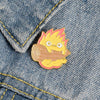 Cute Cartoon Alloy Brooch Pin With English Letter And Small Flame Design For Unisex Decorative Wear