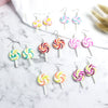 Cute Cartoon Candy Lollipop Ear Hook Earrings For Women Sweet Macaron Style Plastic And Resin Jewelry Wholesale