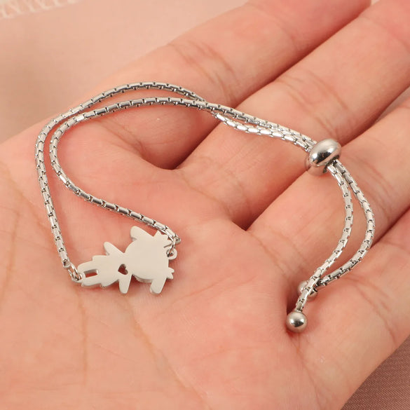 Cute Cartoon Character Customization Laser Engraving 304 Stainless Steel Bracelets In Bulk