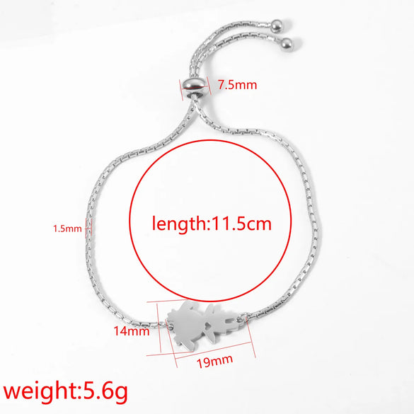 Cute Cartoon Character Customization Laser Engraving 304 Stainless Steel Bracelets In Bulk