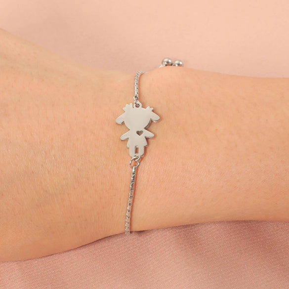 Cute Cartoon Character Customization Laser Engraving 304 Stainless Steel Bracelets In Bulk