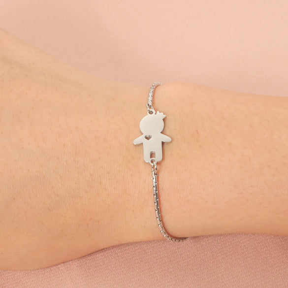 Cute Cartoon Character Customization Laser Engraving 304 Stainless Steel Bracelets In Bulk