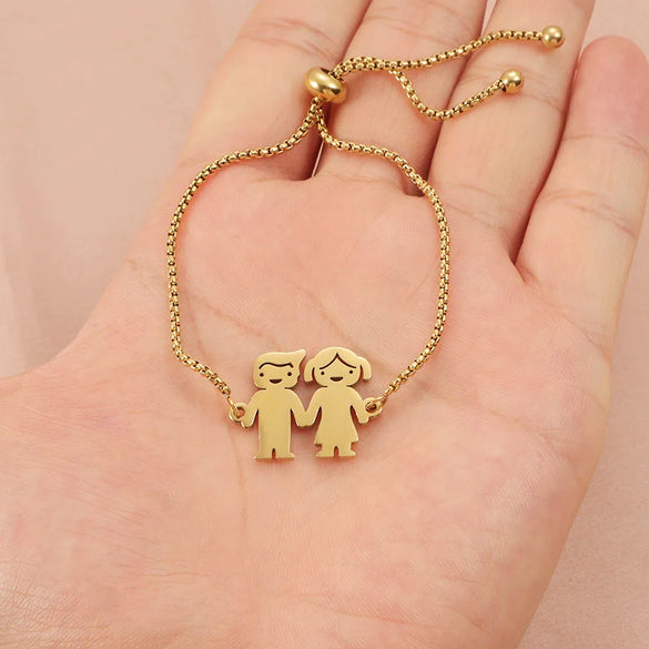 Cute Cartoon Character Customization Laser Engraving Titanium Steel Bracelets In Bulk