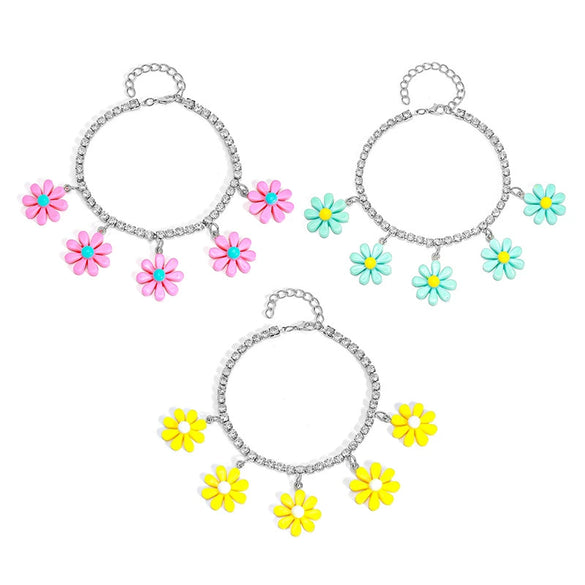 Cute Cartoon Daisy Flower Resin Bead Chain Bracelet Elegant Lightweight Style Wearresistant Waterproof Jewelry For Women And Men
