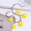 Cute Cartoon Daisy Flower Resin Bead Chain Bracelet Elegant Lightweight Style Wearresistant Waterproof Jewelry For Women And Men