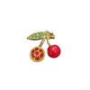 Cute Cherry Alloy Enamel Rhinestones Women'S Brooches