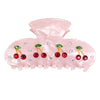 Cute Cherry Arylic Hollow Out Inlay Rhinestones Hair Claws 1 Piece