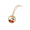 Cute Cherry Strawberry Pendant Necklace For Women Copper And Stainless Steel Fruit Shape Dripping Oil Process O Word Chain