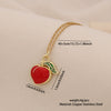 Cute Cherry Strawberry Pendant Necklace For Women Copper And Stainless Steel Fruit Shape Dripping Oil Process O Word Chain