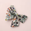Cute Children’s Cotton Fabric Bow Hair Clip Handmade Plaid Printed Pointed Word Barrette Princess Hairpin
