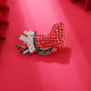 Cute Christmas Boot Brooch Pin With Diamond Embellishment Handmade Animalshaped Zinc Alloy Festival Jewelry