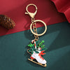 Cute Christmas Shoe And Sleigh Zinc Alloy Keychain Pendant Holiday Gift Ornament Decoration