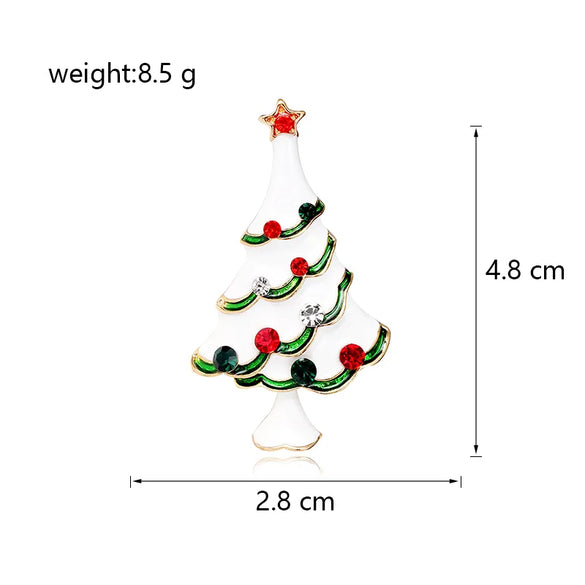 Cute Christmas Tree Alloy Inlay Rhinestones Unisex Brooches