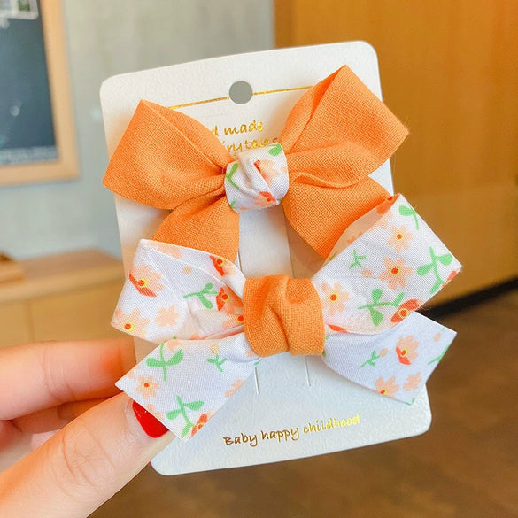 Cute Cloth Bow Hair Clip For Girls Baby Bangs Side Hairpin Soft Bow Headdress Accessory