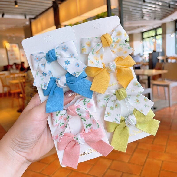 Cute Cloth Bow Hair Clip For Girls Baby Bangs Side Hairpin Soft Bow Headdress Accessory