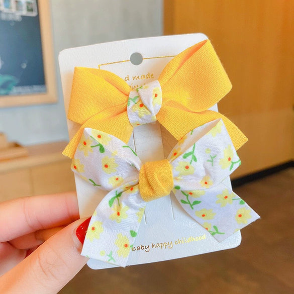 Cute Cloth Bow Hair Clip For Girls Baby Bangs Side Hairpin Soft Bow Headdress Accessory