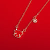 Cute Cow Zodiac Temperaturesensitive Colorchanging Pendant Women's S925 Sterling Silver Clavicle Necklace With Cross Chain And Electroplating Design