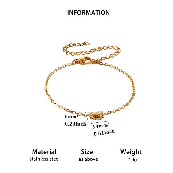 Cute Crab Bracelet In Gold Plated Stainless Steel Sweet Edgy Animal Jewelry For Women And Men