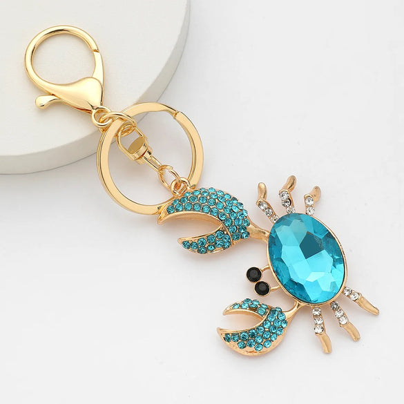Cute Crab Zinc Alloy Diamond Unisex Bag Pendant Keychain
