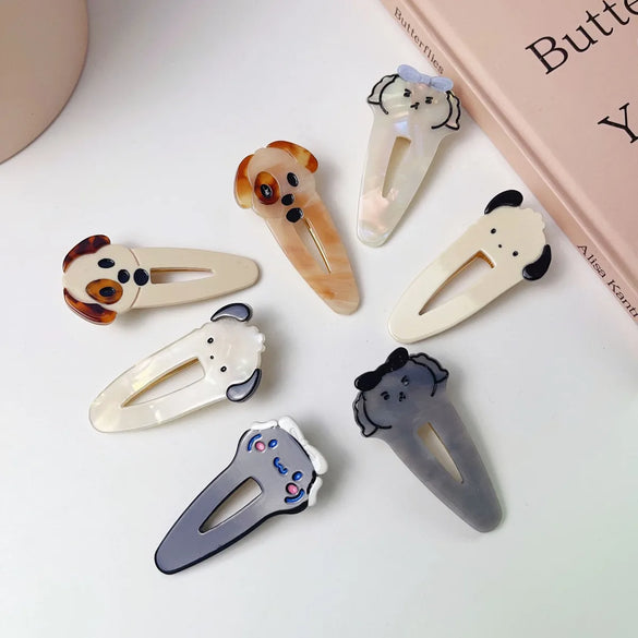 Cute Dog Acetic Acid Sheets Handmade Hair Clip