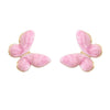 Cute Enamel Butterfly Earrings For Women Stainless Steel Animal Shaped Drip Oil Earrings With Light Luxury Style
