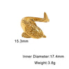 Cute Fish Shaped Stainless Steel Open Ring For Women With Animal Pattern And Electroplated Finish