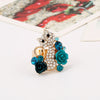 Cute Floral Cat Adjustable Alloy Ring With Micro Inlaid Crystal And Resin Rose Diamond Treated Fashion Ring For Women