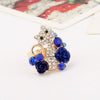 Cute Floral Cat Adjustable Alloy Ring With Micro Inlaid Crystal And Resin Rose Diamond Treated Fashion Ring For Women
