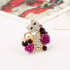 Cute Floral Cat Adjustable Alloy Ring With Micro Inlaid Crystal And Resin Rose Diamond Treated Fashion Ring For Women