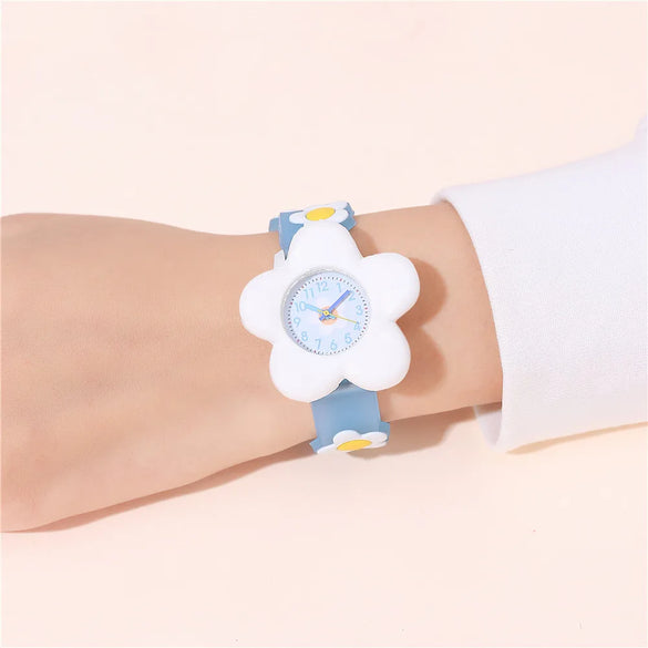 Cute Flower Buckle Quartz Kids Watches