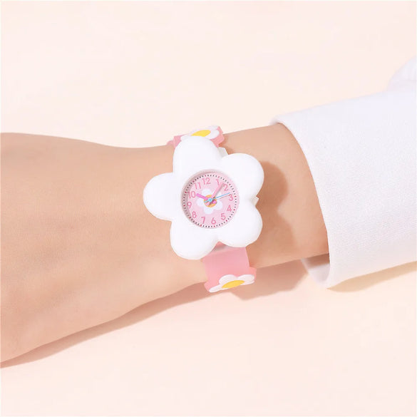 Cute Flower Buckle Quartz Kids Watches