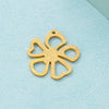 1 Piece Stainless Steel 18K Gold Plated Flower