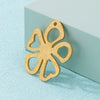 1 Piece Stainless Steel 18K Gold Plated Flower