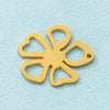 1 Piece Stainless Steel 18K Gold Plated Flower