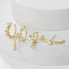 Cute Flower Zircon Earrings Copper Plated 18K Gold For Women Without Pierced Ears