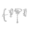 Cute Flower Zircon Earrings Copper Plated 18K Gold For Women Without Pierced Ears