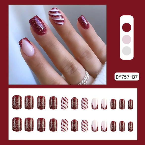 Cute French Style Sweet Cartoon Starry Sky Flower Plastic Nail Patches 1 Piece