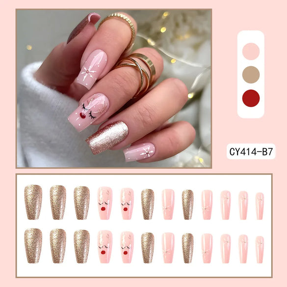 Cute French Style Sweet Cartoon Starry Sky Flower Plastic Nail Patches 1 Piece