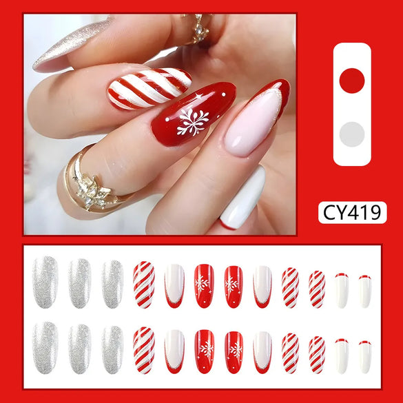 Cute French Style Sweet Cartoon Starry Sky Flower Plastic Nail Patches 1 Piece