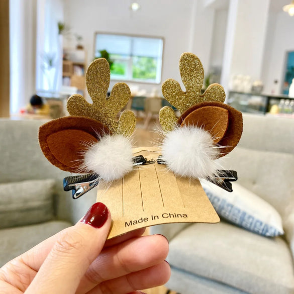 Cute Funny Antlers Cloth Hair Clip