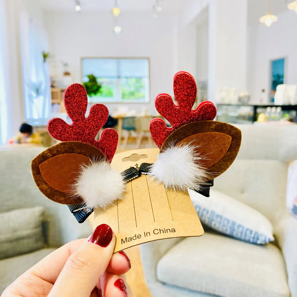 Cute Funny Antlers Cloth Hair Clip