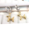 Cute Geometric Balloon Dog Copper Earrings With Micro Inlaid Zircon Diamond Cut Personality Ear Buckle Style