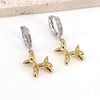 Cute Geometric Balloon Dog Copper Earrings With Micro Inlaid Zircon Diamond Cut Personality Ear Buckle Style