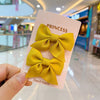 Cute Handmade Cloth Bow Duckbill Hair Clip Pearlescent Yarn Double Clip Hairpin For Baby Girls And Children