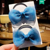 Cute Handmade Cloth Bow Duckbill Hair Clip Pearlescent Yarn Double Clip Hairpin For Baby Girls And Children