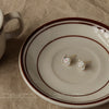 Cute Handmade Resin Flower Stud Earrings For Women White Peach Blossom Style Lightweight Floral Earrings
