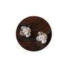 Cute Handmade Resin Flower Stud Earrings For Women White Peach Blossom Style Lightweight Floral Earrings
